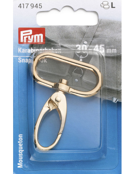 Moschettone in metallo 30 x 45 mm - Nuovo oro