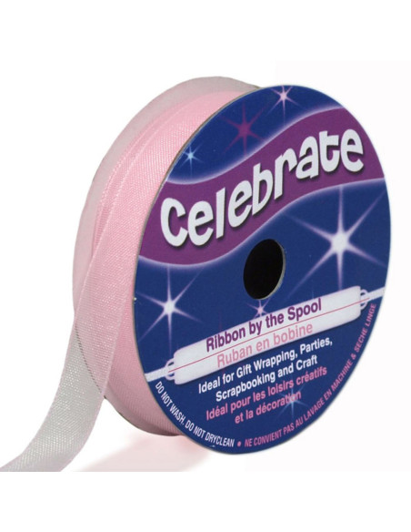 Nastro organza Celebrate rosa - 9 mm x 8 m