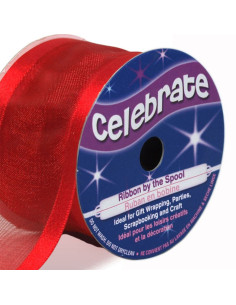 Nastro organza Celebrate rosso - 38 mm x 4 m