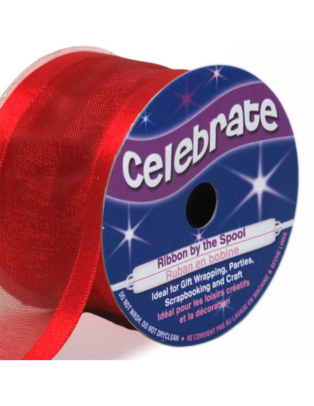 Nastro organza Celebrate rosso - 38 mm x 4 m
