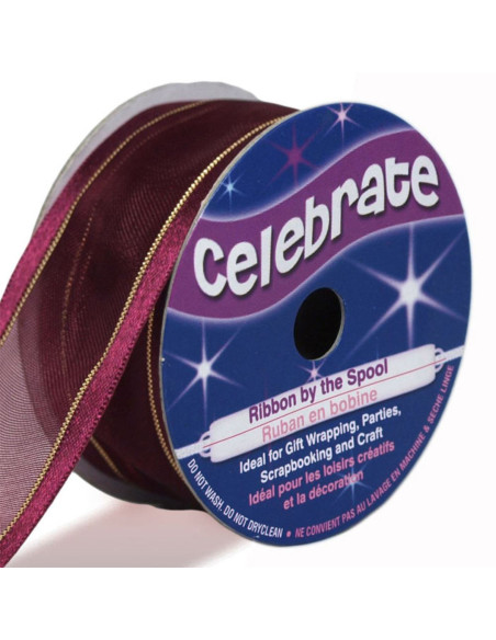 Nastro organza Celebrate prugna - 25 mm x 4 m