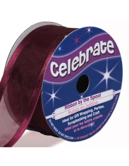 Nastro organza Celebrate prugna - 25 mm x 4 m