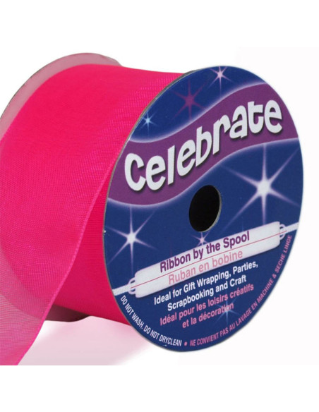 Nastro organza Celebrate fucsia - 32 mm x 5 m