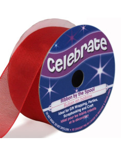 Nastro organza Celebrate rosso - 25 mm x 5 m