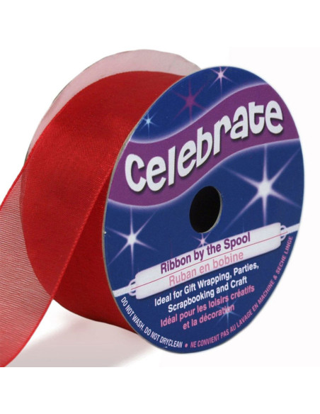 Nastro organza Celebrate rosso - 25 mm x 5 m