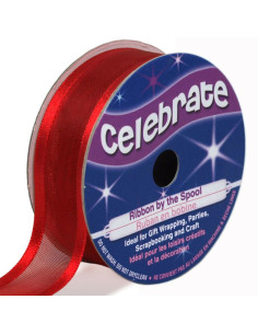 Nastro organza Celebrate rosso - 20 mm x 4 m