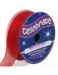 Nastro organza Celebrate rosso - 20 mm x 5 m