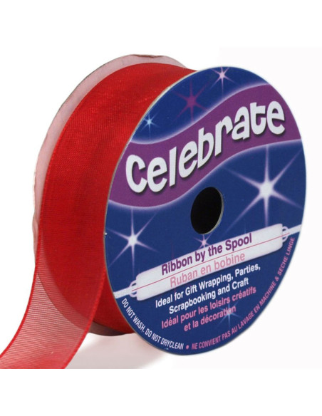 Nastro organza Celebrate rosso - 20 mm x 5 m