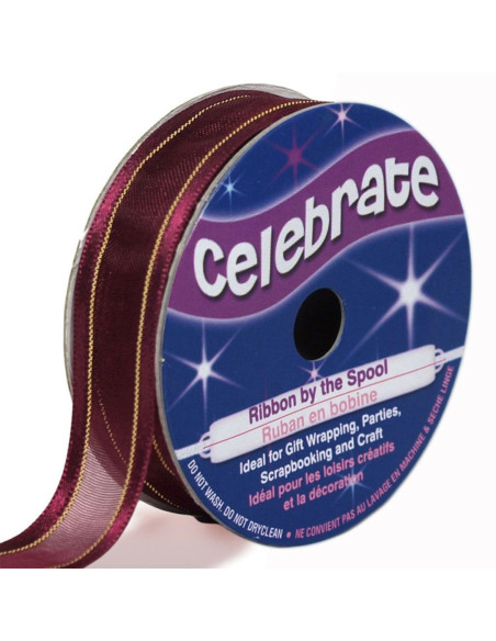 Nastro organza Celebrate prugna - 15 mm x 5 m