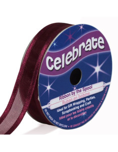 Nastro organza Celebrate prugna - 12 mm x 5 m