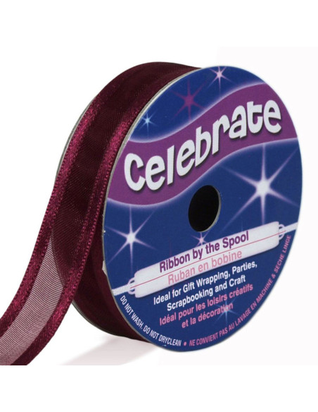 Nastro organza Celebrate prugna - 12 mm x 5 m