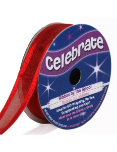 Nastro organza Celebrate rosso - 12 mm x 5 m