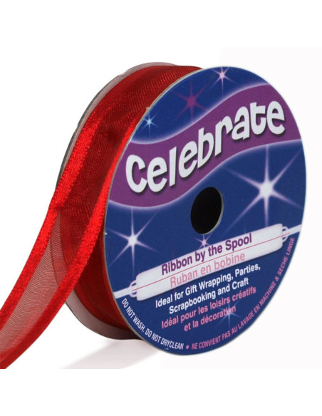 Nastro organza Celebrate rosso - 12 mm x 5 m