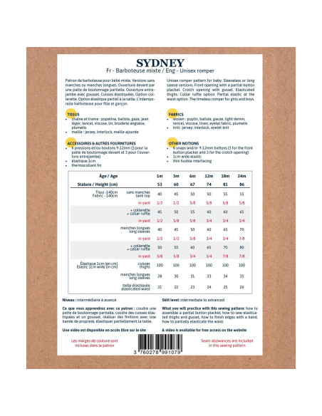 Modello di tutina Sydney - Ikatee