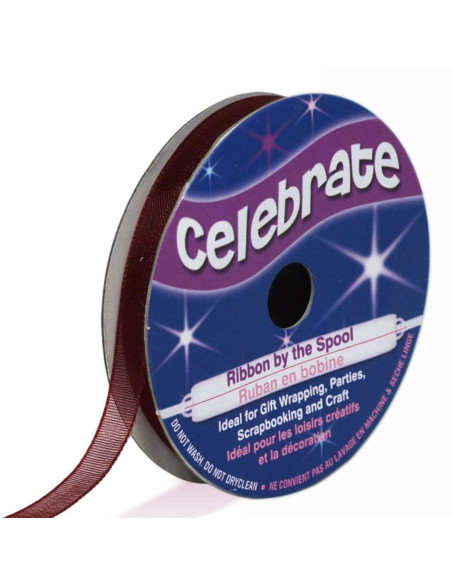 Nastro organza Celebrate prugna - 6 mm x 8 m