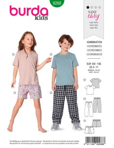 Modello di T-Shirt, pantaloni e pantaloncini - Burda 9288