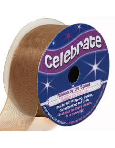 Nastro organza Celebrate marrone - 25 mm x 5 m