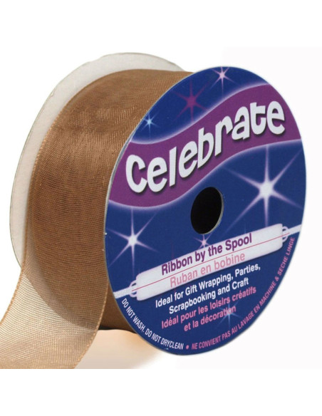 Nastro organza Celebrate marrone - 25 mm x 5 m