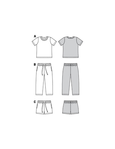 Modello di T-Shirt, pantaloni e pantaloncini - Burda 9288