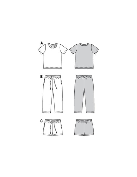 Modello di T-Shirt, pantaloni e pantaloncini - Burda 9288