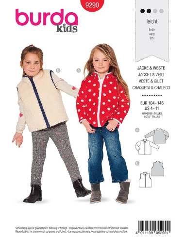 Modello di giacca e gilet - Burda 9290