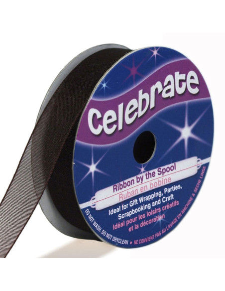 Nastro organza Celebrate cioccolato - 12 mm x 6 m
