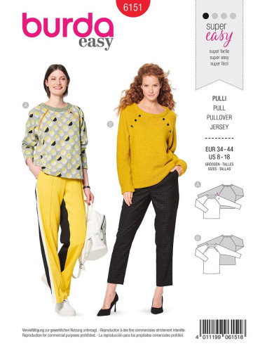 Modello di maglione - Burda 6151