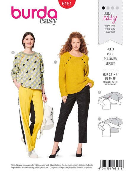 Modello di maglione - Burda 6151