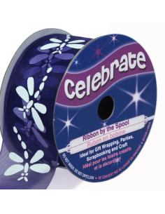 Nastro organza Celebrate libellula viola - 25 mm x 3 m