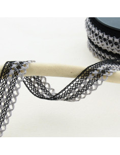 Pizzo smerlato 20mm - Nero