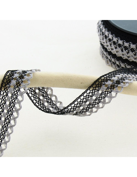 Pizzo smerlato 20mm - Nero