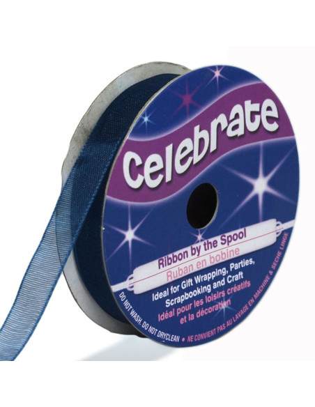Nastro organza Celebrate blu marino - 9 mm x 8 m