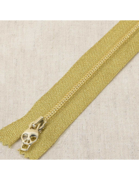 Chiusura in metallo lurex teschio - Oro