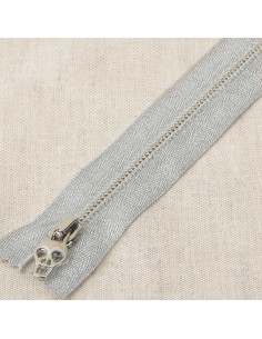 Chiusura in metallo lurex teschio - Argento