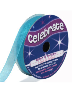 Nastro organza Celebrate blu turchese - 9 mm x 8 m