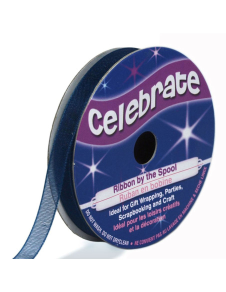 Nastro organza Celebrate blu marino - 6 mm x 8 m