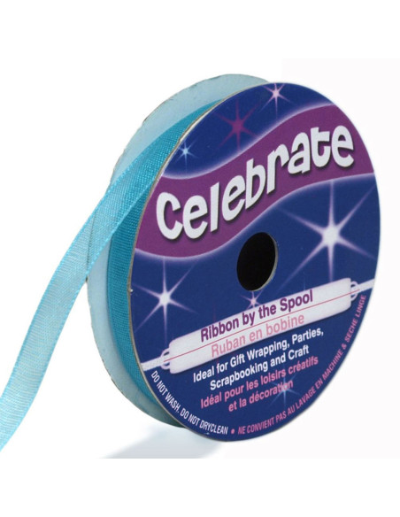Nastro organza Celebrate blu turchese - 6 mm x 8 m