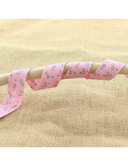 Nastro con stelle 20 mm - Rosa