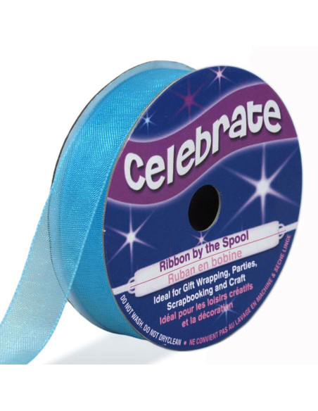 Nastro organza Celebrate blu laguna - 12 mm x 6 m