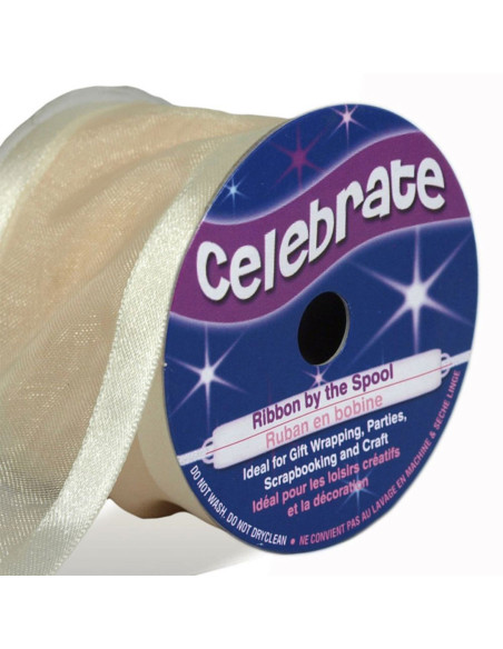 Nastro organza Celebrate avorio - 38 mm x 4 m