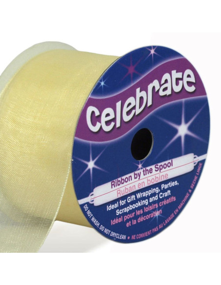 Nastro organza Celebrate crema - 32 mm x 5 m