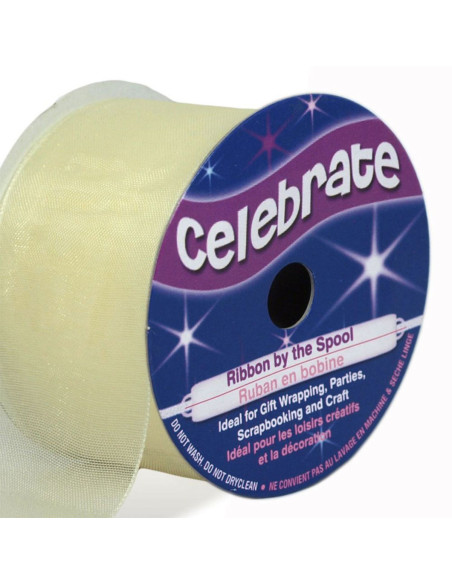 Nastro organza Celebrate avorio - 32 mm x 5 m