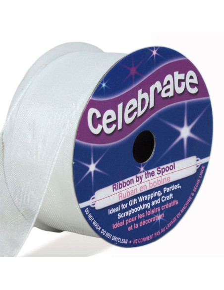 Nastro organza Celebrate bianco - 25 mm x 5 m