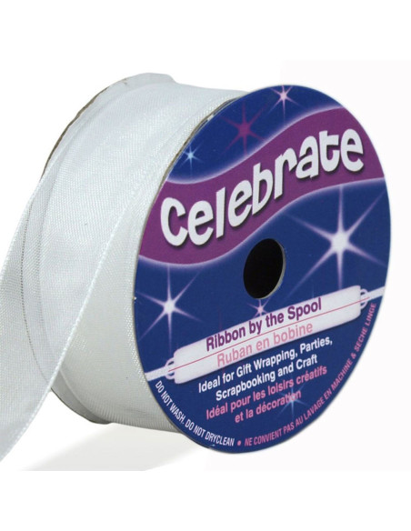 Nastro organza Celebrate bianco - 20 mm x 5 m