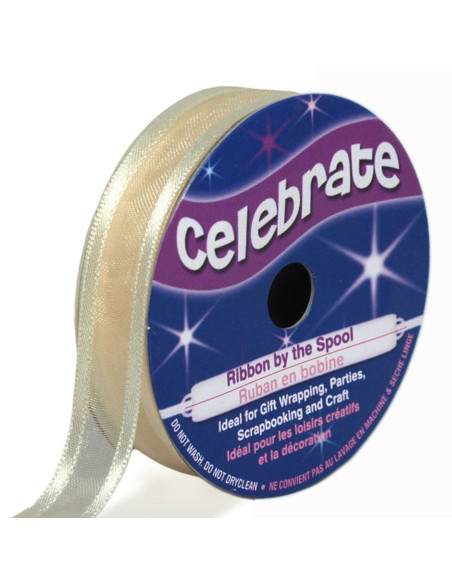 Nastro organza Celebrate crema - 12 mm x 5 m