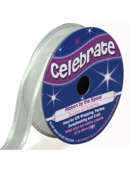 Nastro organza Celebrate bianco - 12 mm x 5 m