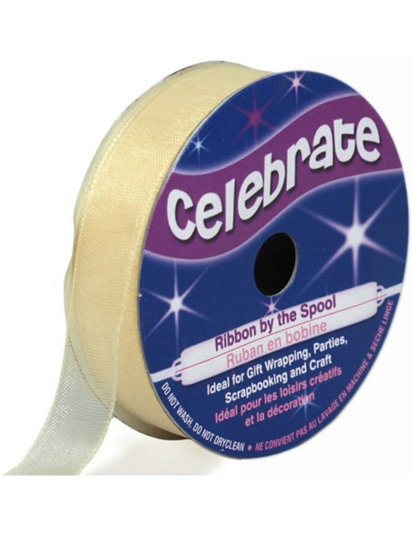 Nastro organza Celebrate avorio - 12 mm x 6 m