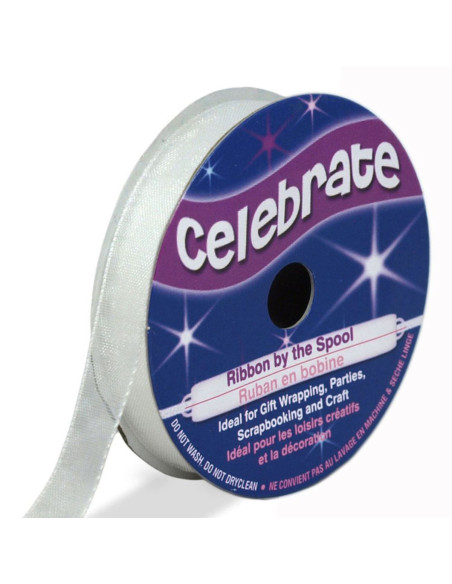 Nastro organza Celebrate bianco - 9 mm x 8 m