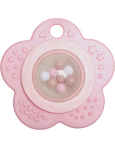 Anello da dentizione sonaglio per bebè - Rosa