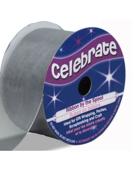 Nastro organza Celebrate argento - 32 mm x 5 m